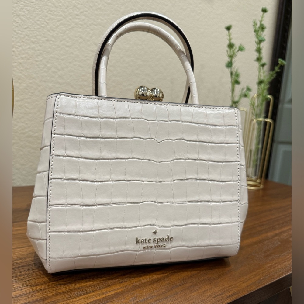 Kate Spade Amour Mini White Croc Crossbody
